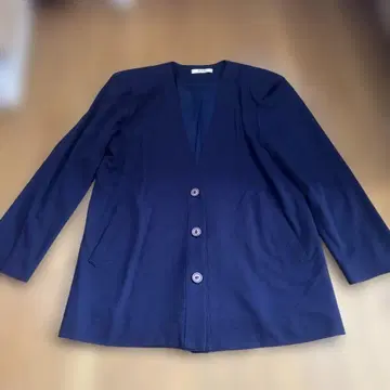 패셔너블 레이디스 웨어 노카라 자켓 M 네이비