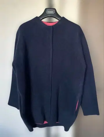 ELENDEEK 니트 가디건 F 네이비 x 핑크