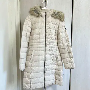 아이보리 다운 롱 코트