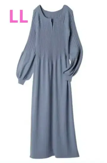 그레이 긴팔 롱 원피스