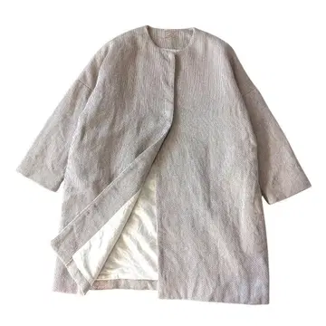 새상품급 나카가와 마사시치 상점 충전솜 노카라 린넨 코트 자수