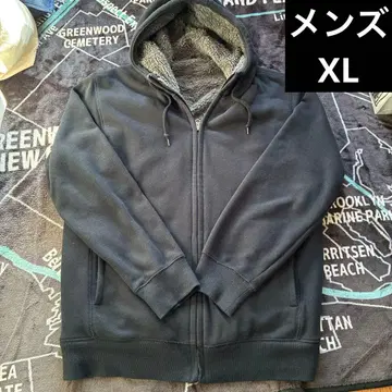 유니클로 속기모 후드티 보아 후드 맨투맨 남성용 XL 블랙 새상품급