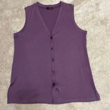 퍼플 V넥 니트 베스트