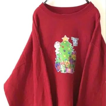 저지즈 크리스마스 빨간색 맨투맨 산타클로스 구제 의류 L 레드