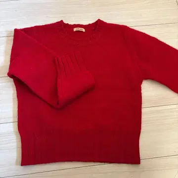 45rpm 빨간색 니트 스웨터 긴팔