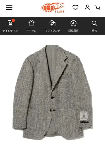 BEAMS F / HAND MADE LINE 헤링본 자켓 44