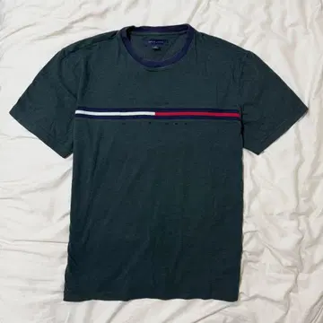 타미힐피거 짙은 녹색 다크 그린 구제 의류 T셔츠