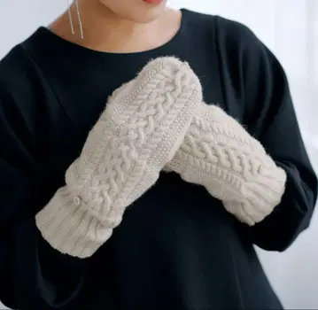 COHINA 퍼 믹스 니트 그로브