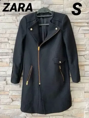 [ 당일 발송 ] ZARA 블랙 라이더스 롱 코트 S
