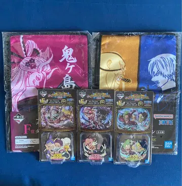 원피스 오니가시마 결전 타월 2개 세트, 키링 3개 세트