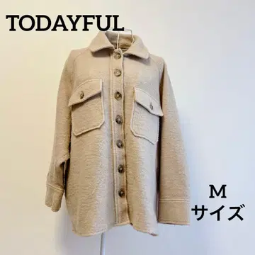 TODAYFUL 베이지 플리스 버튼 셔츠 자켓