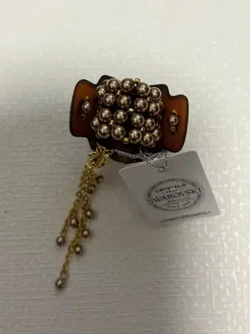 컴플렉스 비즈 스와로브스키 트 클립 브라운 새상품