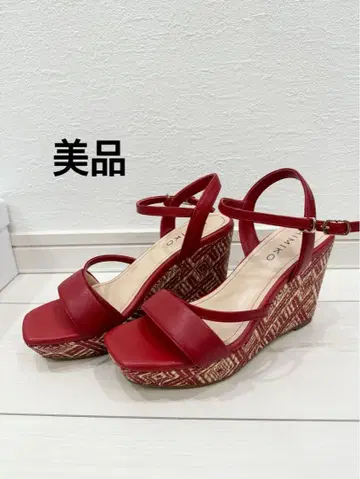 [ 새상품급 22cm ] 히미코 지오메트릭 패턴 플랫폼 샌들