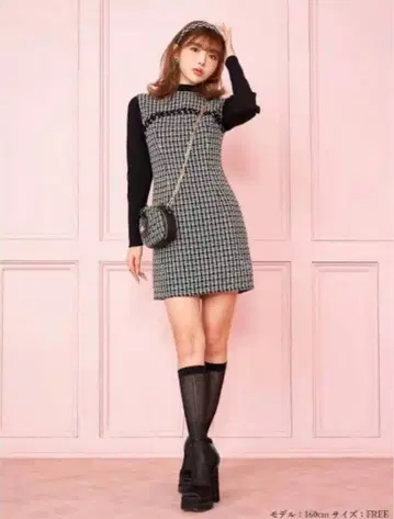 Darich 니트 도킹 트위드 원피스