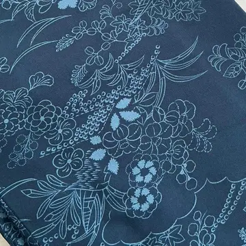 워셔블 기모노 폴리에스테르 네이비 나염풍 코몬 히토에 이시키아테 부착