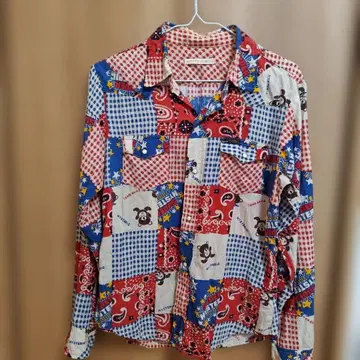 HYSTERIC GLAMOUR 패치워크 긴팔 셔츠