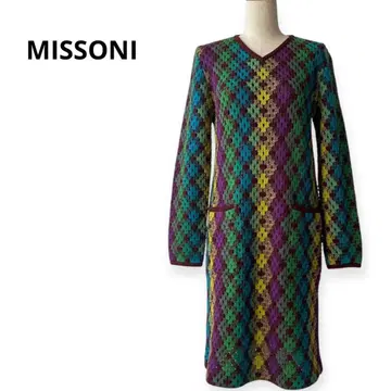 새상품급 미쏘니 MISSONI 울 니트 원피스 이탈리아제 44