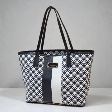 [ 케이트 스페이드 ] 대용량 토트백 흑백 하트 무늬