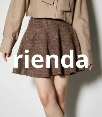 rienda 볼륨 프릴 라메 트위드 스코쇼 S