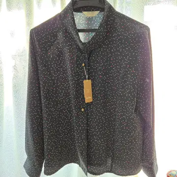 새상품 긴팔 셔츠 블라우스 컬러풀 도트 L