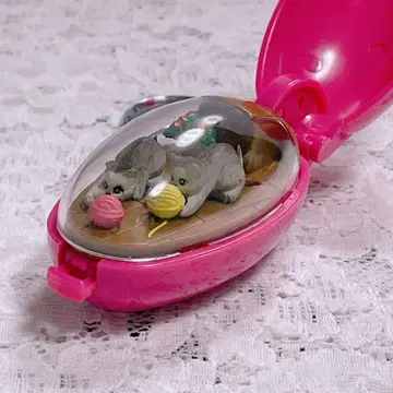 Y2. 고양이 키링 태엽 레트로 포켓 크리터 타카라