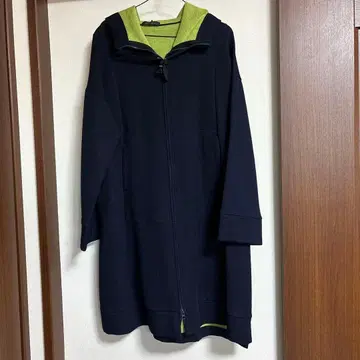 CRESCENT 후드 부착 롱 후드티 네이비