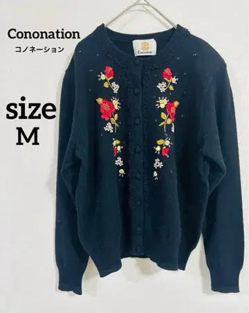 새상품급 Cononation 코노네이션 자수 긴팔 니트 가디건 M 사이즈