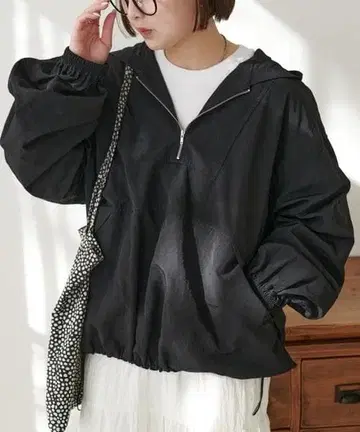 DISCOAT 나일론 아노락 후드티