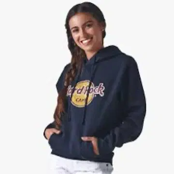 하드 록 CAFE 네이비 후드티