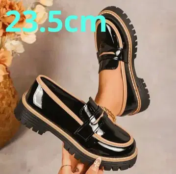 라스트 1점 X 에나멜 로퍼 통굽 블랙 23.5cm 추천 귀여운