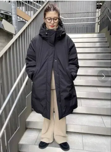 발수 후디드 다운 코트