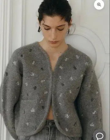 LOWER EMBROIDERY KNIT JACKET