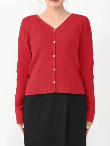 COHINA 슬라브 리브 쉐이프 가디건