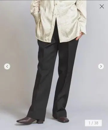 [ BEAUTY&YOUTH ] 도비 스트레이트 팬츠 XS 블랙