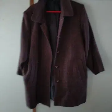 다크 브라운 울 혼방 오버 사이즈 코트