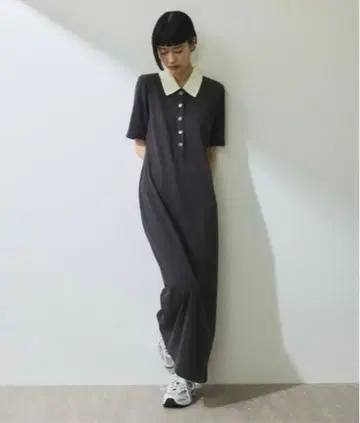 하프 슬리브 폴로 셔츠 원피스