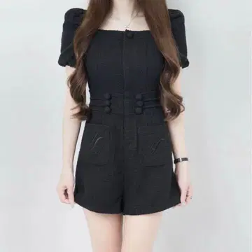 [ 미사용 새상품 ] 루미뇽 와플 트위드 콤비네존