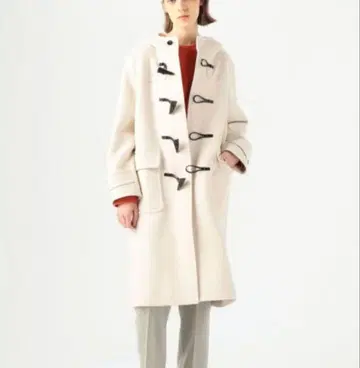 새상품급 MACPHEE 투모로우랜드 울 롱 더플 코트 오프화이트