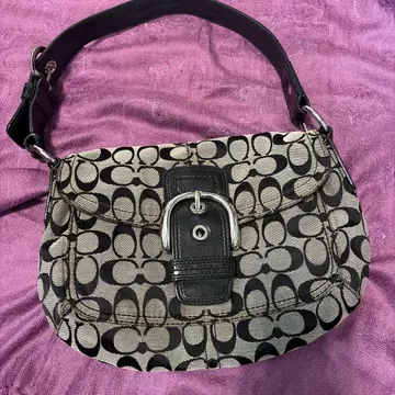 모노그램 패턴 핸드백 베이지/블랙