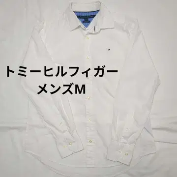 새상품급 타미힐피거 남성용 M 사이즈 화이트 셔츠 긴팔 와이셔츠