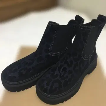 오리엔탈 트래픽 네이비 레오파드 첼시 부츠 L