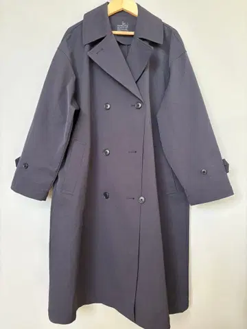 택 없음 미사용 MUJI 발수 트렌치코트 M 네이비