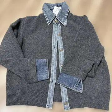 데님 셔츠 도킹 가디건