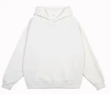 화이트 후드 부착 후드티