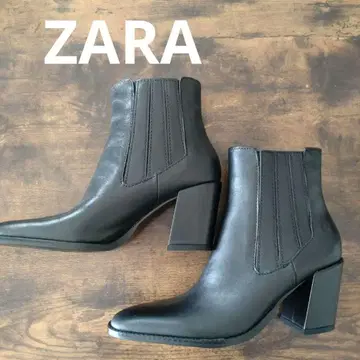 [ ZARA ] 블랙 사이드 고어 부츠 37 미사용 새상품