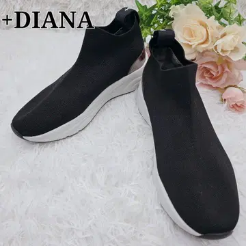 컨디션 최상 +DIANA 통굽 니트 삭스 스니커즈 블랙 23.5cm 발수