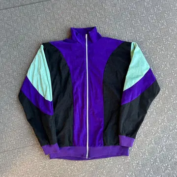 [ 피치 스킨 ] 유로 소재 컬러 블록 저지 보라색 블랙 민트