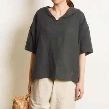 ORCIVAL 세일러 카라 린넨 블라우스