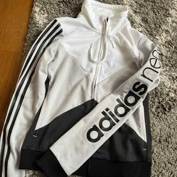 adidas 집업 자켓 화이트/블랙