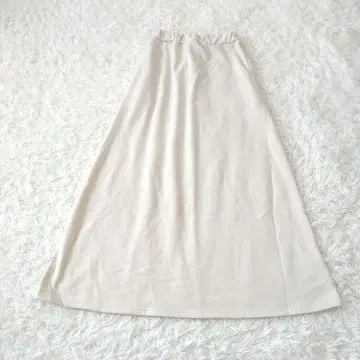 맨투맨 원단 롱 플레어 스커트 속기모 F 허리밴딩 아이보리